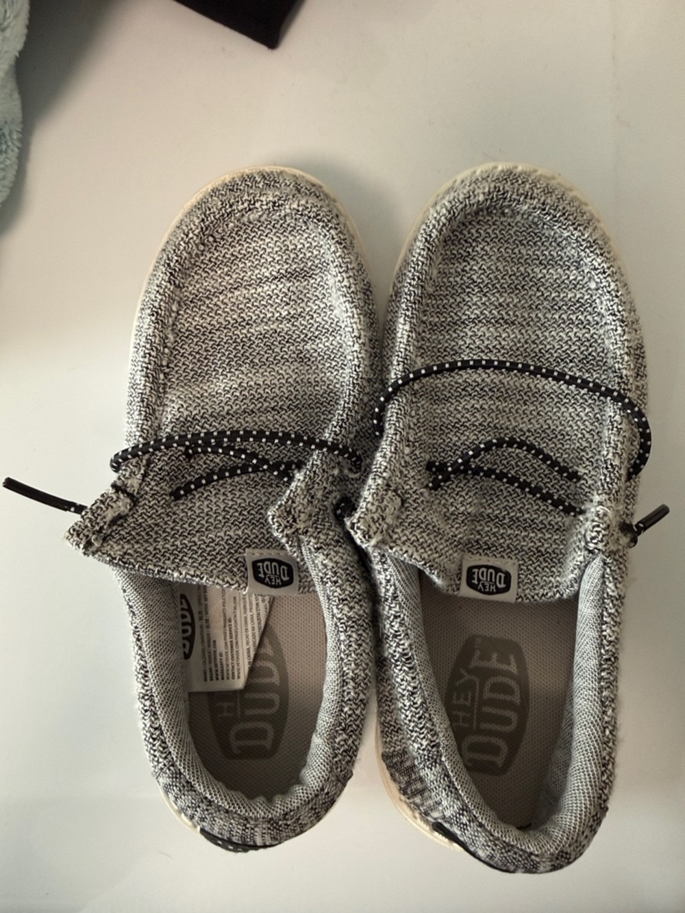 Hey Dude Gray Knit Kids Sneakers